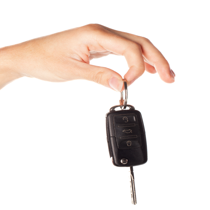 Hand holding car keys