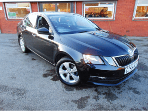 black skoda octavia car